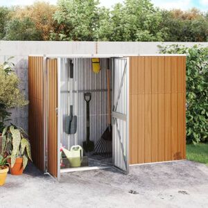 BERKFIELD HOME Royalton Garden Tool Shed Brown 225x89x161 cm Galvanised Steel