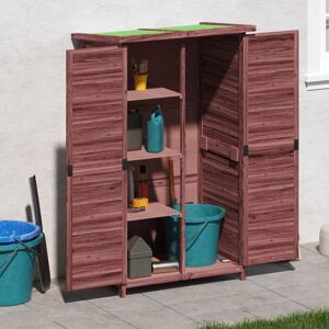 BERKFIELD HOME Royalton Garden Tool Shed Mocha 83x57x140 cm Solid Wood Pine