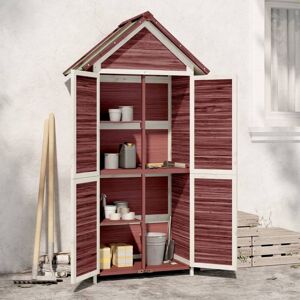 BERKFIELD HOME Royalton Garden Tool Shed Mocha 89x52.5x175 cm Solid Wood Pine