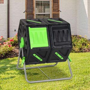 Berkfield Home - Royalton Tumbling Composter Dual Chamber 63x60x74 cm 140 l Polypropylene