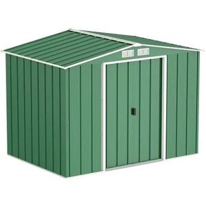 8x6 Metal Apex Garden Shed Green - Green - Sapphire