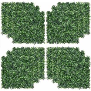 Set of 6 Artificial Boxwood Hedge Wall Panels 50 x 50 cm-DENUOTOP