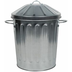 simpa 15L Vintage Style Metal Colour Dustbin - GALVANISED - Galvanised