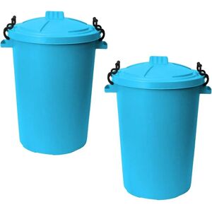 Simpa - 50L Plastic Bin with Clip Lock Lid - sky blue Qty 2 - Sky Blue