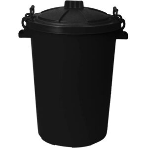 Simpa - 50L Plastic Bin with Clip Lock Lid - black Qty 1 - Black