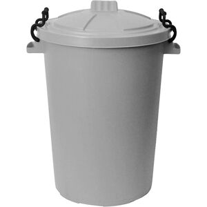 50L Plastic Bin with Clip Lock Lid - grey Qty 1 - Dark Grey - Simpa