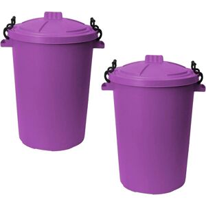 50L Plastic Bin with Clip Lock Lid - purple Qty 2 - Purple - Simpa