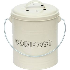 Simpa - Vintage Style Compost Food Waste Recycling Caddy Bin - cream Size 5L