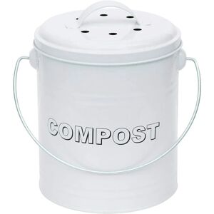 Simpa - Vintage Style Compost Food Waste Recycling Caddy Bin - white Size 5L