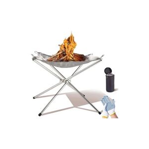 Neige - Snow-Outdoor Fire Pits - Portable Fire Pits Stainless Steel Mesh bbq Accessories for Campervan - Foldable Wood Burning Bonfire Firepit for