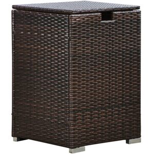 Teamson Home - Patio Wicker Hideaway Gas Tank Table for Fire Pits for 20 lb Propane Tank Cover - Brown - 41 x 60 x 60 cm