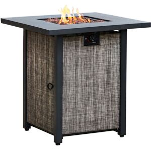 Teamson Home - Outdoor Gas Fire Pit Table, Smokeless Firepit, Garden Heater, Includes Lava Rocks & Cover - Textilene Base/Metal Top - 40,000 btu - 71