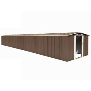 SWEIKO Garden Shed Brown 257x990x181 cm Galvanised steel FF47039UK