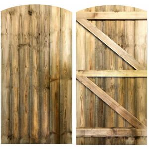 RUBY UK Topsham Curved Top Featheredge Gate - 1800mm High x 1250mm Wide