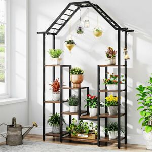 Tribesigns - Plant Stand Indoor, 11-Tier Tall Plant Shelf with 10 S-Hooks, 180 cm Metal Plant Rack Flower Stand for Flowers Bonsai Potted Plant for