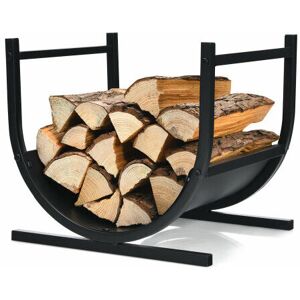 Gymax - U-Shaped Firewood Rack Indoor Outdoor Fireplace Log Storage Rack