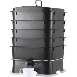 VEVOR 5-Tray Worm Composter, 50 l Worm Compost Bin Outdoor and Indoor, Sustainable Design Worm Farm Kit, for Recycling Food Waste, Worm Castings, Worm Tea,