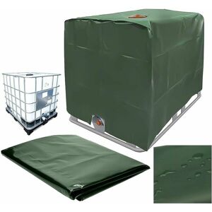 MUMU Water Tank Cover, IBC Tank Cover for 1000L Tank, Water Tank Container Protective Cover, Dustproof, UV Resistant, Rainproof, 120x100x116cm (Green)
