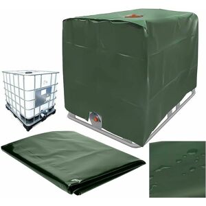 MUMU Water Tank Cover, ibc Tank Cover for 1000L Tank, Water Tank Container Protective Cover, Dustproof, uv Resistant, Rainproof, 120x100x116cm (Green)