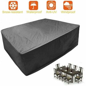Hoopzi - Waterproof Protective Cover for Outdoor Furniture, Outdoor Furniture Cover 242 162 100cm Tarp Compatible with Large Oval or Rectangular