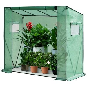 WOLTU Greenhouse with Roll-up Doors& 2 Windows, weatherproof, Metal frame, Green - Green