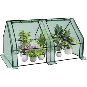 Woltu - Mini Greenhouse Small Plant Grow House with Roll-up Windows for Outdoor,180x90x90cm, Green