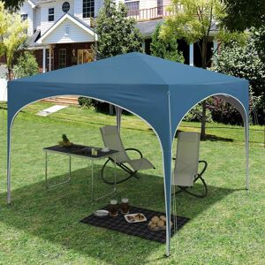 Gazebo, 3x3m Pop Up Party Tent with Carry Bag, Waterproof UV-Protection, Blue - Blue - Woltu