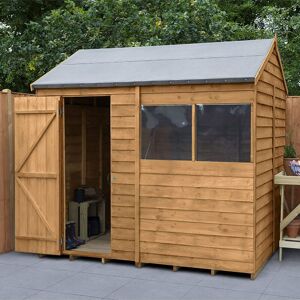 FOREST Wooden 8x6ft Overlap Dip Treated Reverse Apex Garden Storage Shed