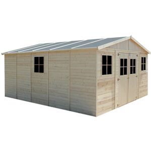 Wooden Garden Shed- Apex Shiplap Wooden Shed W14ft x L17ft x H8ft - Outdoor garden shed with impregnated floor, 17 mm planks Timbela M333+M333G