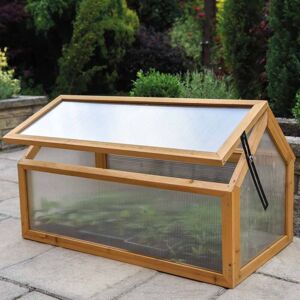 THOMPSON & MORGAN Wooden Outdoor Cold Frame Grow House Polycarbonate Shelter for Garden Vegetables & Plants