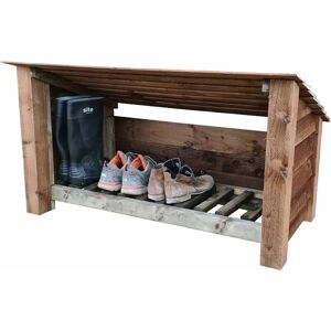 ARBOR GARDEN SOLUTIONS Wooden Outdoor Shoe/Log Storage-Small - 790mm-Brown