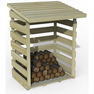 FOREST GARDEN Wooden Pent Small Logstore 1m x 0.8m - Natural Timber