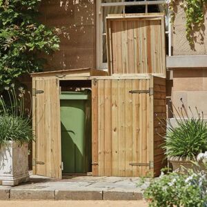 Double Wheelie Bin Store Garden Outdoor Storage Unit fsc Timber - Woodshaw