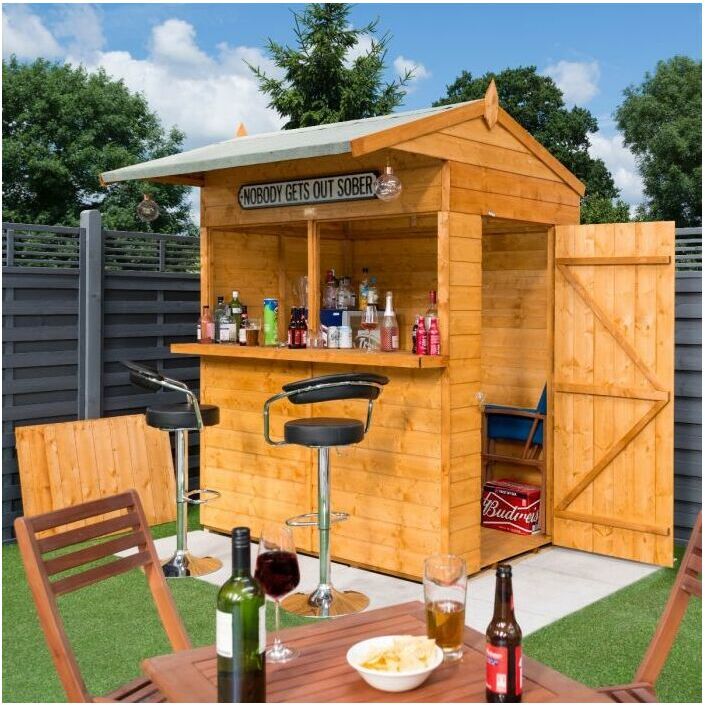 Wooden Garden Bar Summer Party Outside Home Bar Storage Shed - Rowlinson