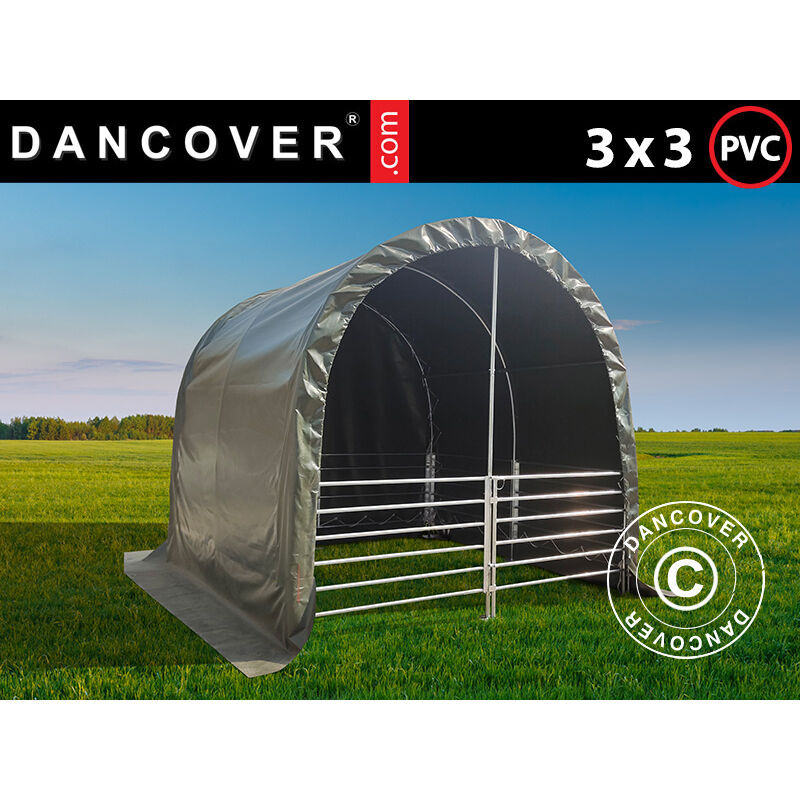 Dancover - Livestock shelter 3x3x2.8 m , pvc, Green - Green