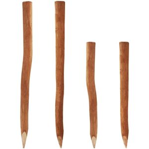 Aquagart - 10 Wooden posts for Picket fence 1.5 m i Diameter 6-9 cm i Fence posts made of Hazelnut i Fence post