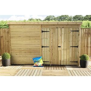 MARLBOROUGH 10 x 5 WINDOWLESS Garden Shed Pressure Treated T&G PENT Wooden Garden Shed + Double Doors (10' x 5' / 10ft x 5ft) (10x5)