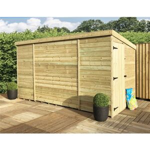 Marlborough - 10 x 5 windowless Garden Shed Pressure Treated t&g pent Wooden Garden Shed + Side Door (10' x 5' / 10ft x 5ft) (10x5)