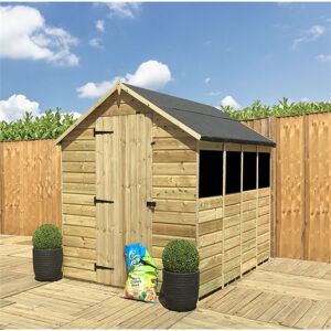 Marlborough - 12 x 5 Garden Shed Pressure Treated t&g Single Door Apex Wooden Garden Shed - 3 Windows (12' x 5') / (12ft x 5ft) (12x5)
