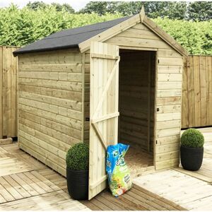 Marlborough - 12 x 5 Premier Windowless Pressure Treated Tongue And Groove Apex Shed With Higher Eaves And Ridge Height And Single Door - 12mm Tongue