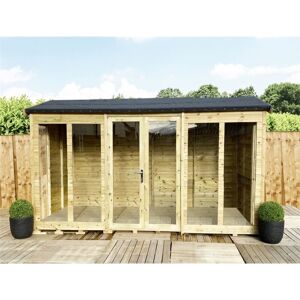 Marlborough - 12 x 8 fully insulated Reverse Summerhouse - 64mm Walls, Floor & Roof -12mm (T&G)+40mm Insulated EcoTherm + 12mm t&g)- long Double