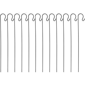 SELECTIONS 12 x Shepherds Crook Black Metal Garden Border Hooks (1m)