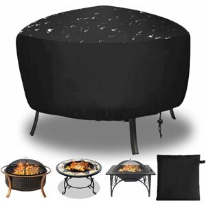 CYSLMUK 80 x 65 cm Protective Cover for Round Fire Pit, Drawstring for Waterproof, Windproof, uv Resistant, Oxford Fabric for Oven, Dining Table and Chairs