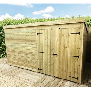 Marlborough - 14 x 5 Windowless Pressure Treated Tongue And Groove Pent Shed With Double Doors