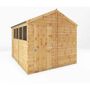 WALTONS 10 x 8 Feet Shiplap Apex Shed - Timber - L296.6 x W250.4 x H235.6 cm - Brown