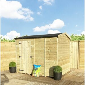 Marlborough - 6 x 4 Reverse Windowless Pressure Treated Tongue And Groove Single Door Apex Shed (high Eaves 74)