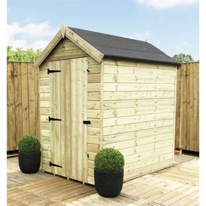 Marlborough - 6 x 5 Premier Windowless Pressure Treated Tongue And Groove Apex Shed With Higher Eaves And Ridge Height And Single Door - 12mm Tongue