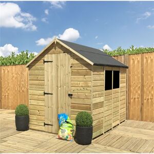 Marlborough - 8 x 5 Garden Shed Pressure Treated t&g Single Door Apex Wooden Garden Shed - 2 Windows (8' x 5') / (8ft x 5ft) (8x5)