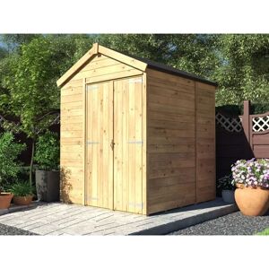 Dunster House Ltd. - Dunster House Wooden Shed 1.8m x 1.8m Pressure Treated Outdoor Garden Storage Overlord Apex Roof No Window