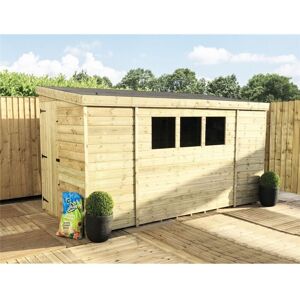 Marlborough - 9 x 5 reverse Garden Shed Pressure Treated t&g pent Wooden Garden Shed + 3 Windows + Single Door (9' x 5' / 9ft x 5ft) (9x5)